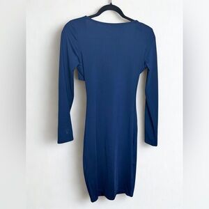 Elegant Navy Blue Long Sleeve Dress